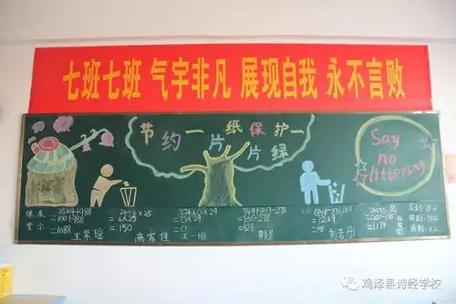 向垃圾说不诗经学校三四年级部黑板报为校园环境添彩