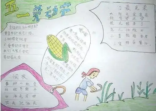 五一劳动节手抄报精选诗词作文范文手抄报合集,孩子一定用得着