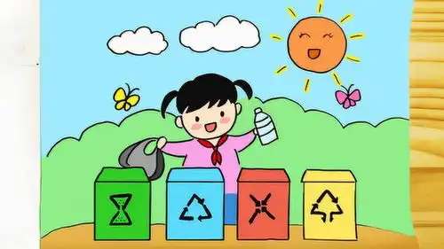 垃圾分类环保主题绘画,简单又漂亮,垃圾分类,文明同行